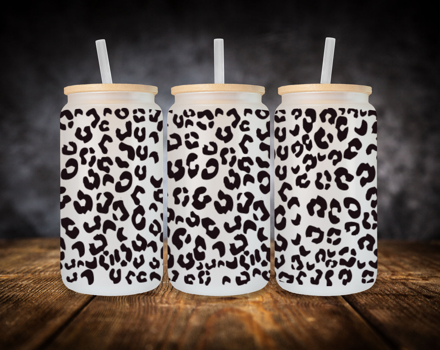 Glass Can-Leopard Print