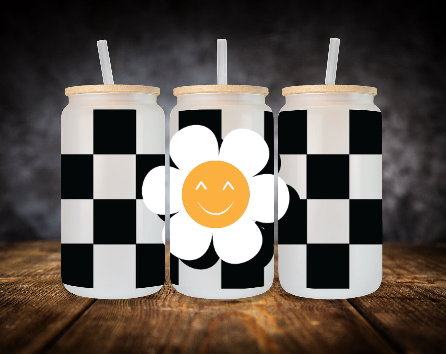 Glass Can-Checkered Patterns