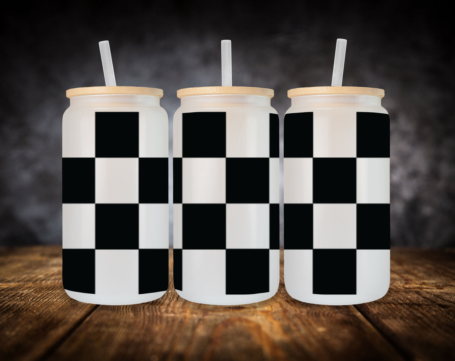 Glass Can-Checkered Patterns
