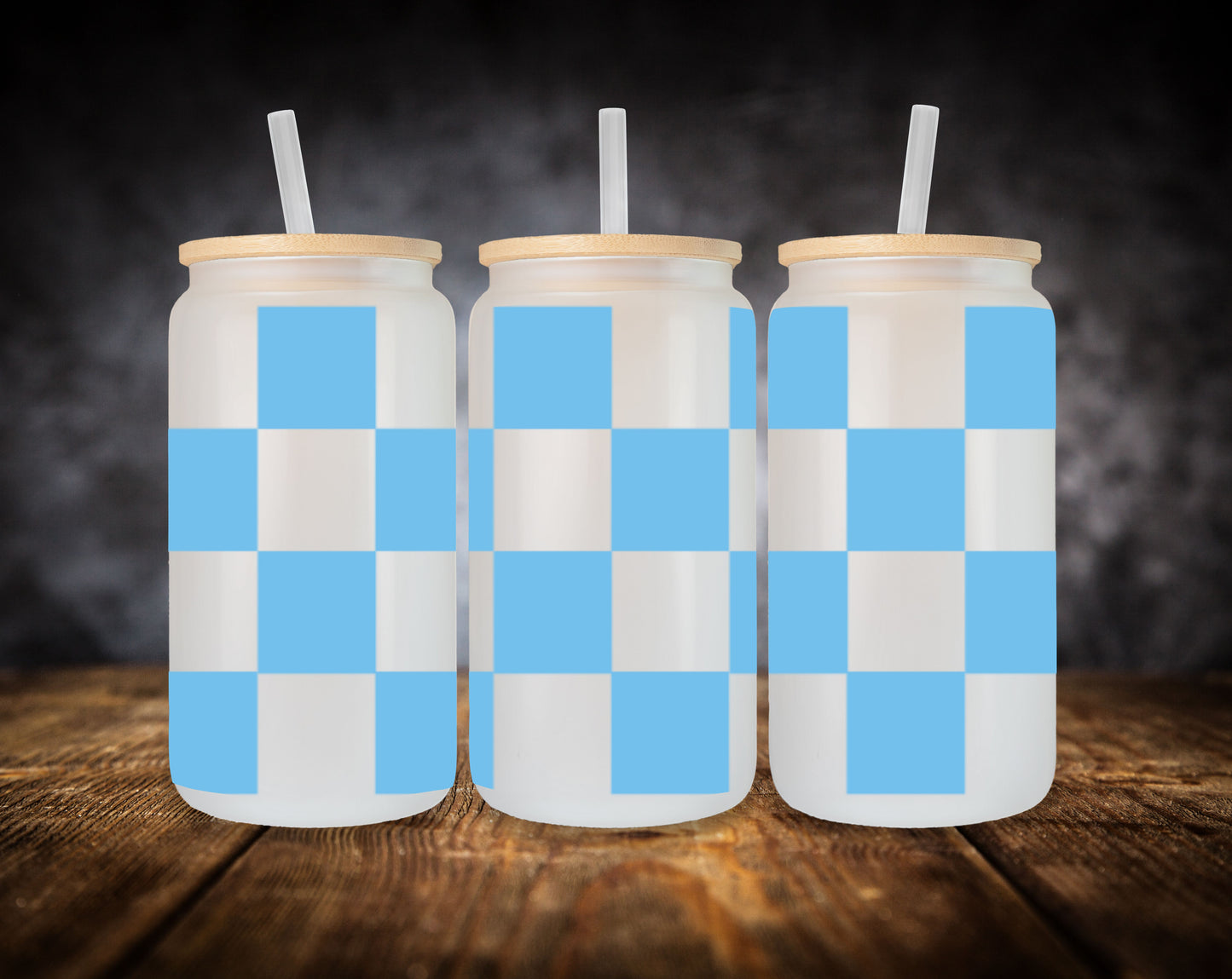 Glass Can-Checkered Patterns