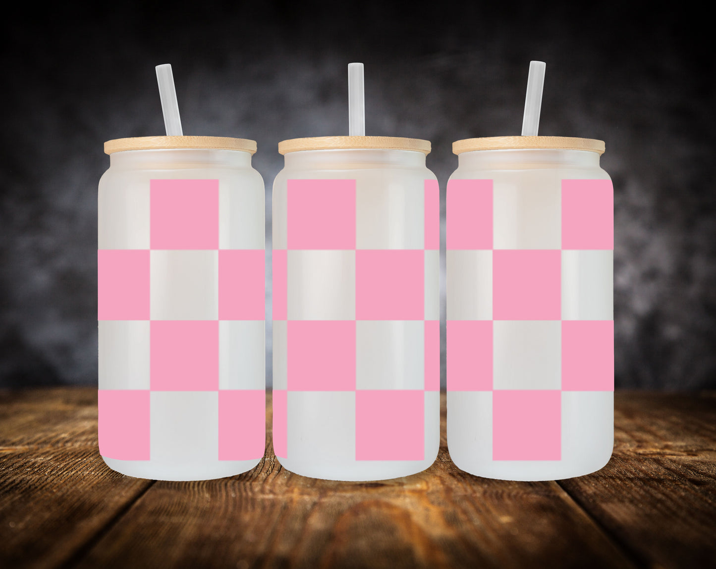 Glass Can-Checkered Patterns