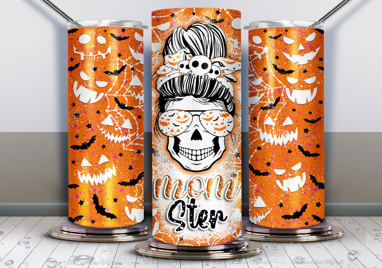 20oz Tumbler- Halloween Mom-ster