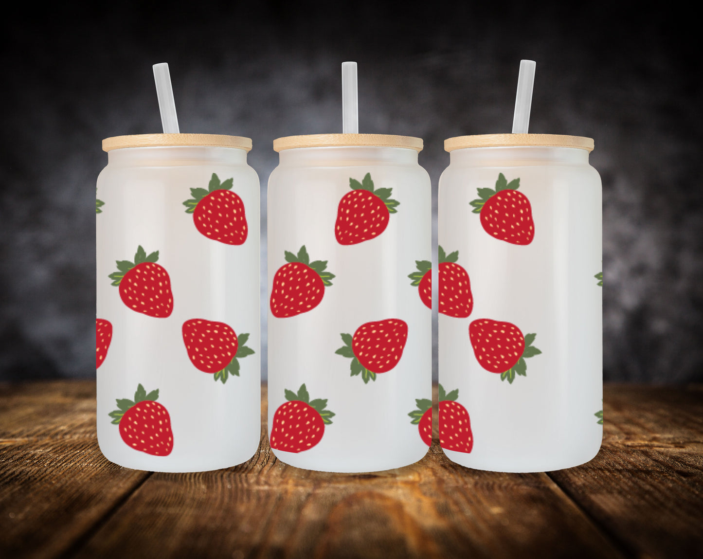 Glass Can- Strawberries