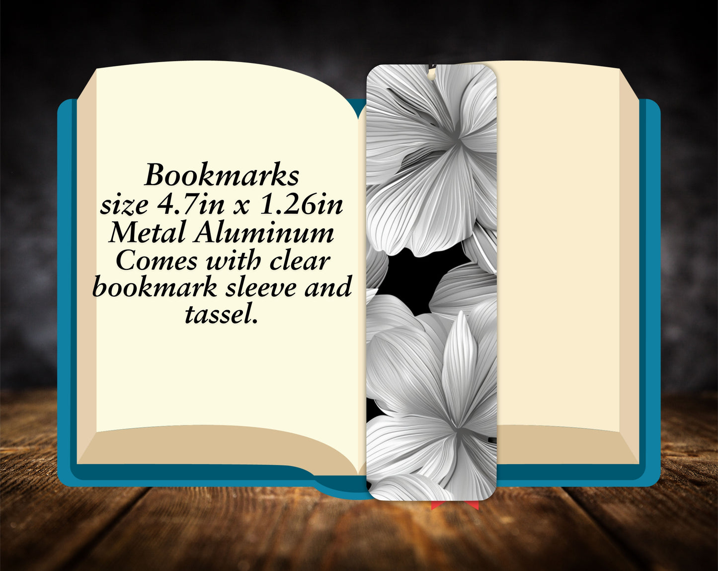 Bookmarks-Black & White Flowers