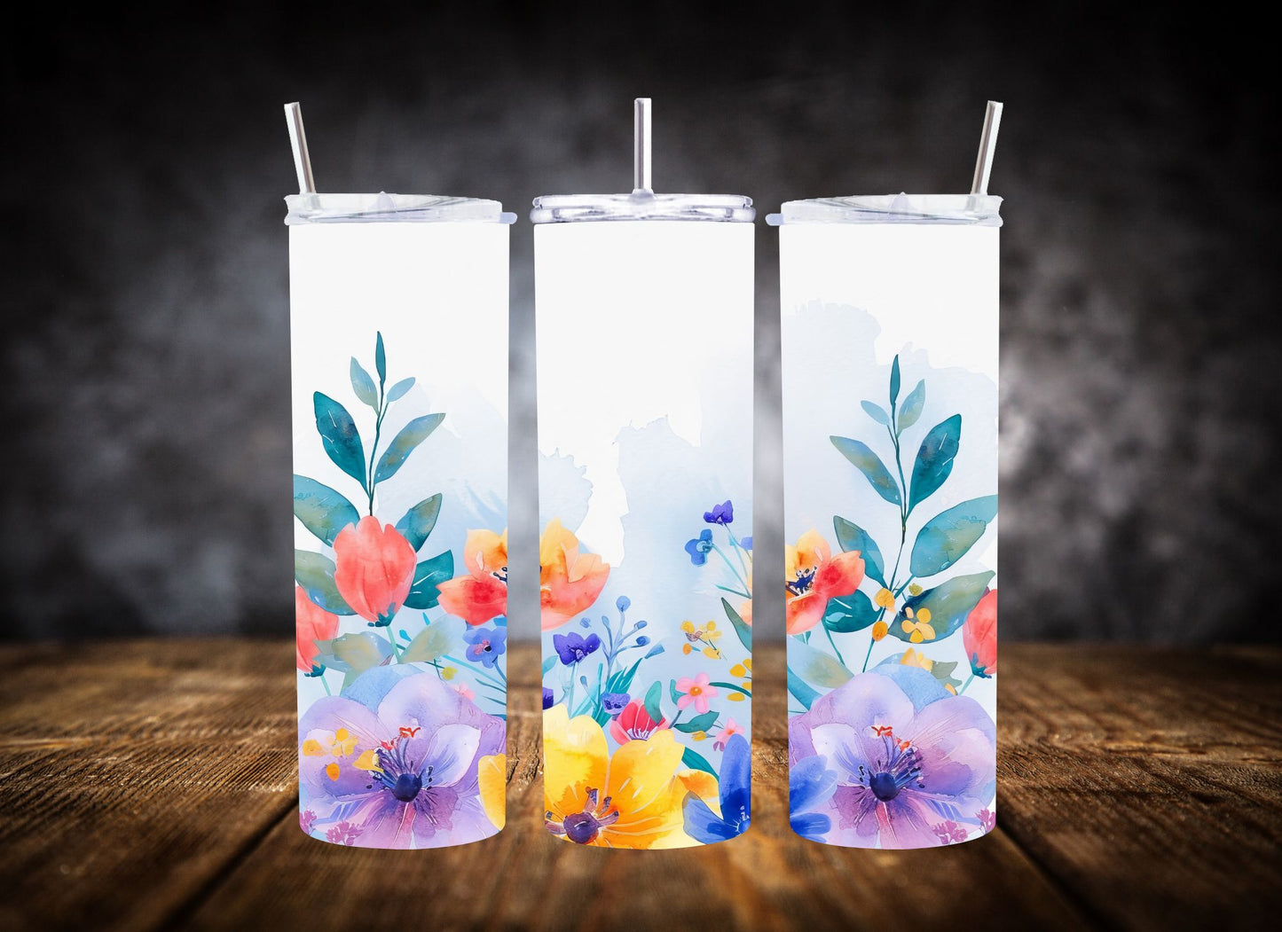 20oz Tumbler- Watercolor Spring Floral Collection