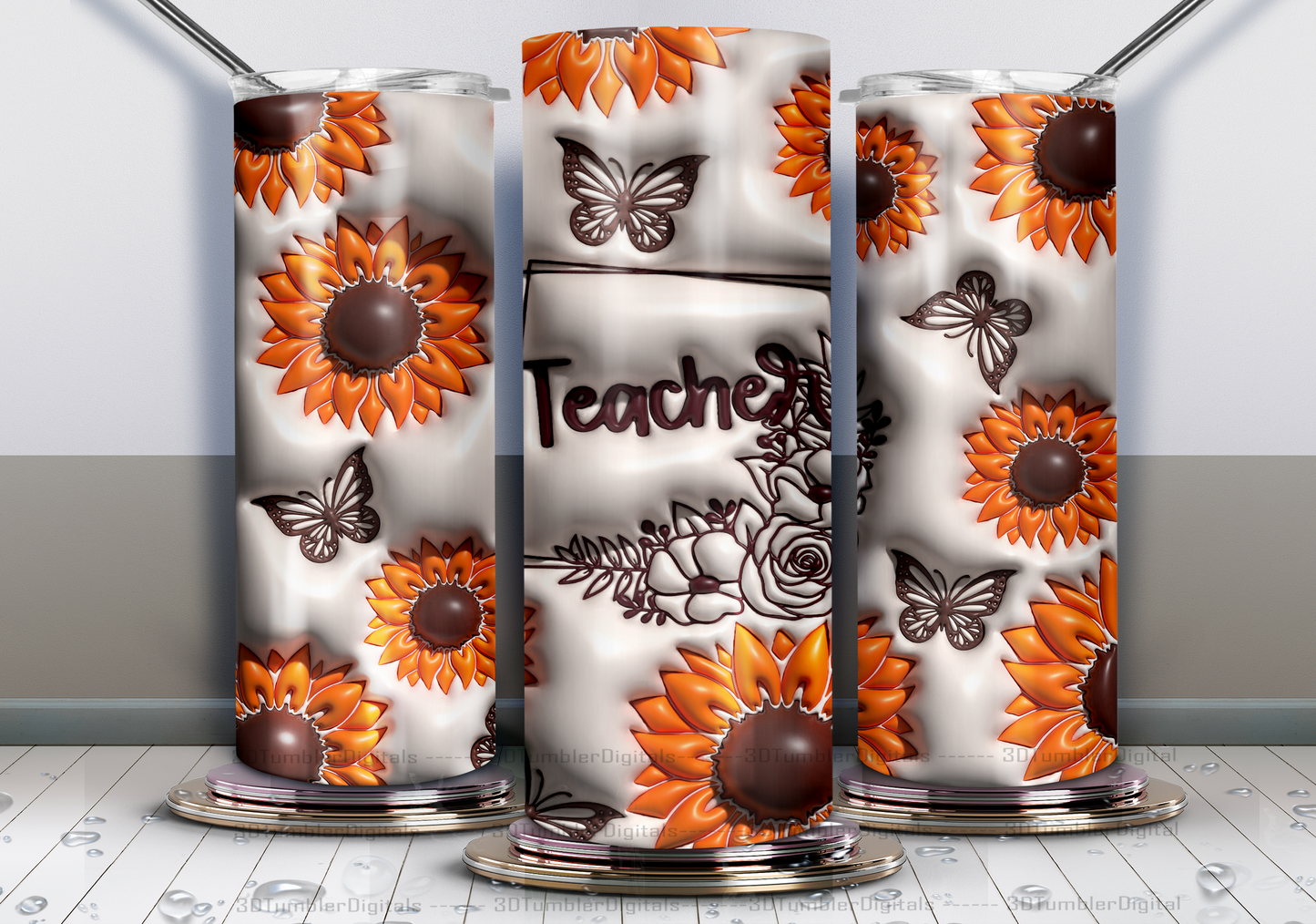20oz Tumbler- Teacher Sunflowers