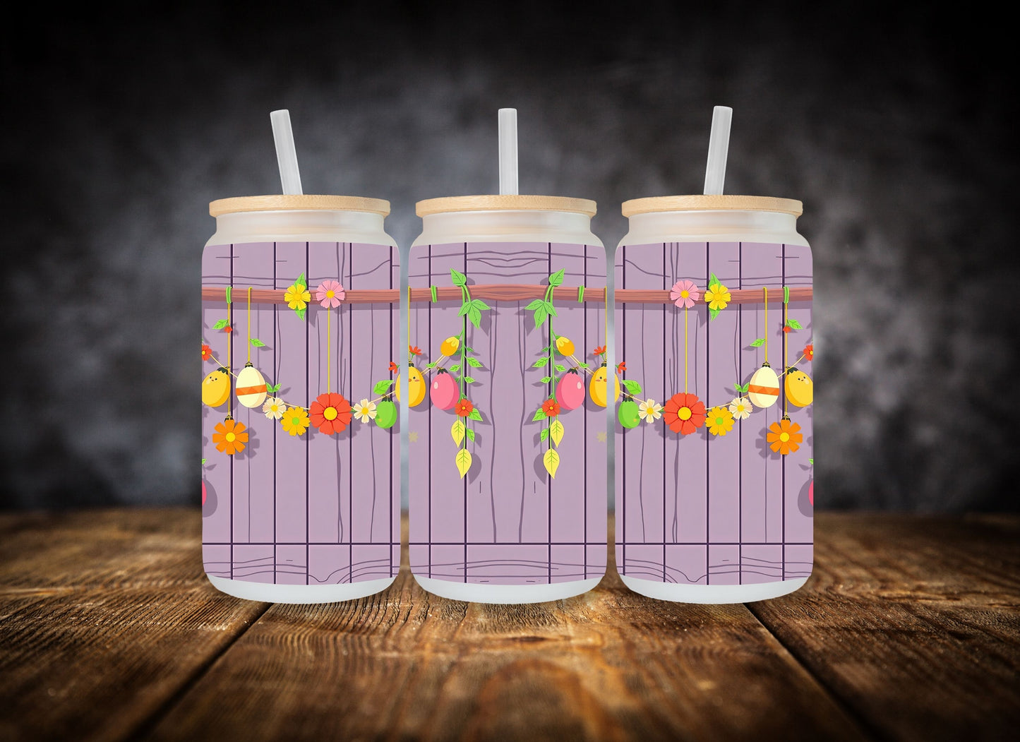 Glass Can- Easter Wood