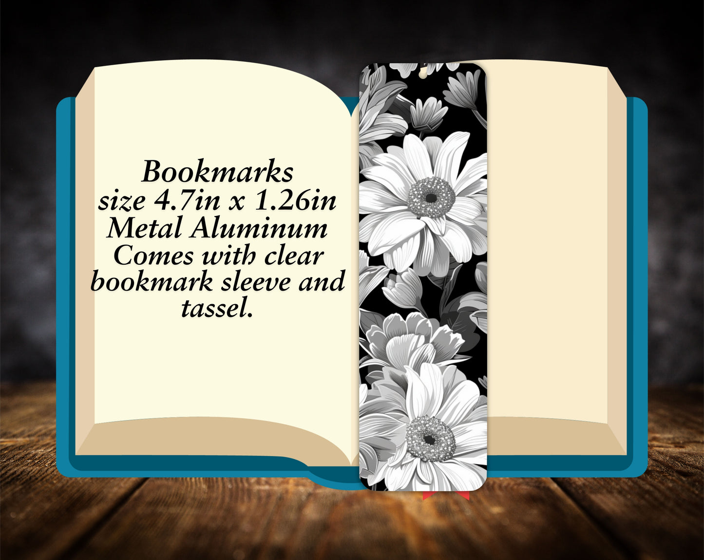 Bookmarks-Black & White Flowers