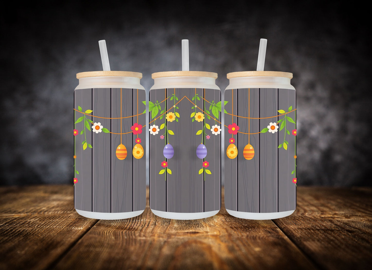 Glass Can- Easter Wood
