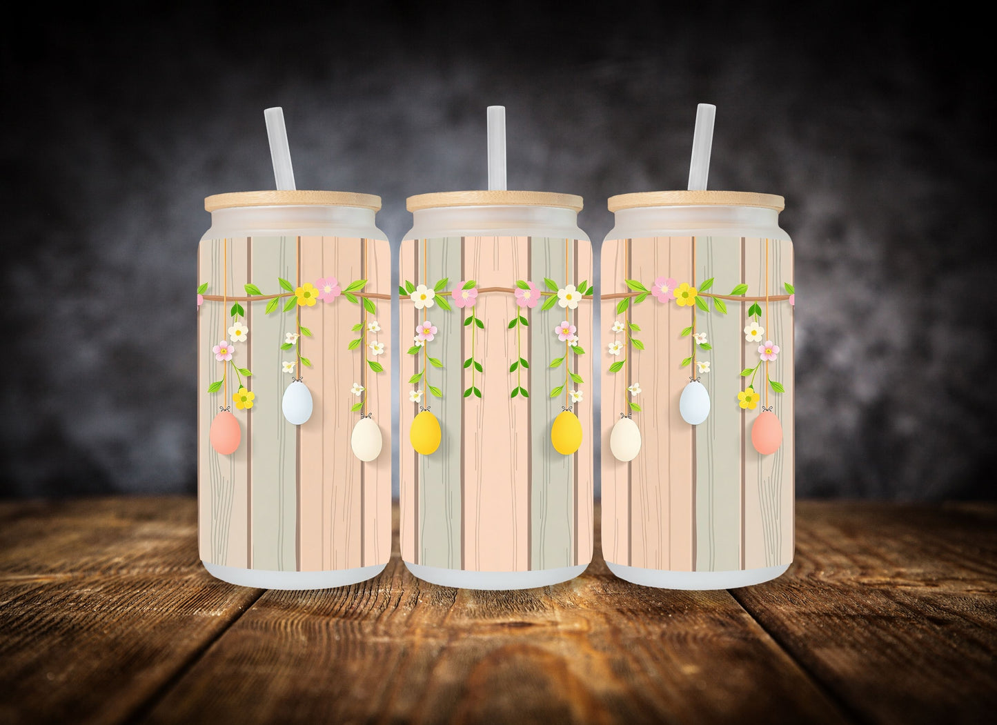 Glass Can- Easter Wood