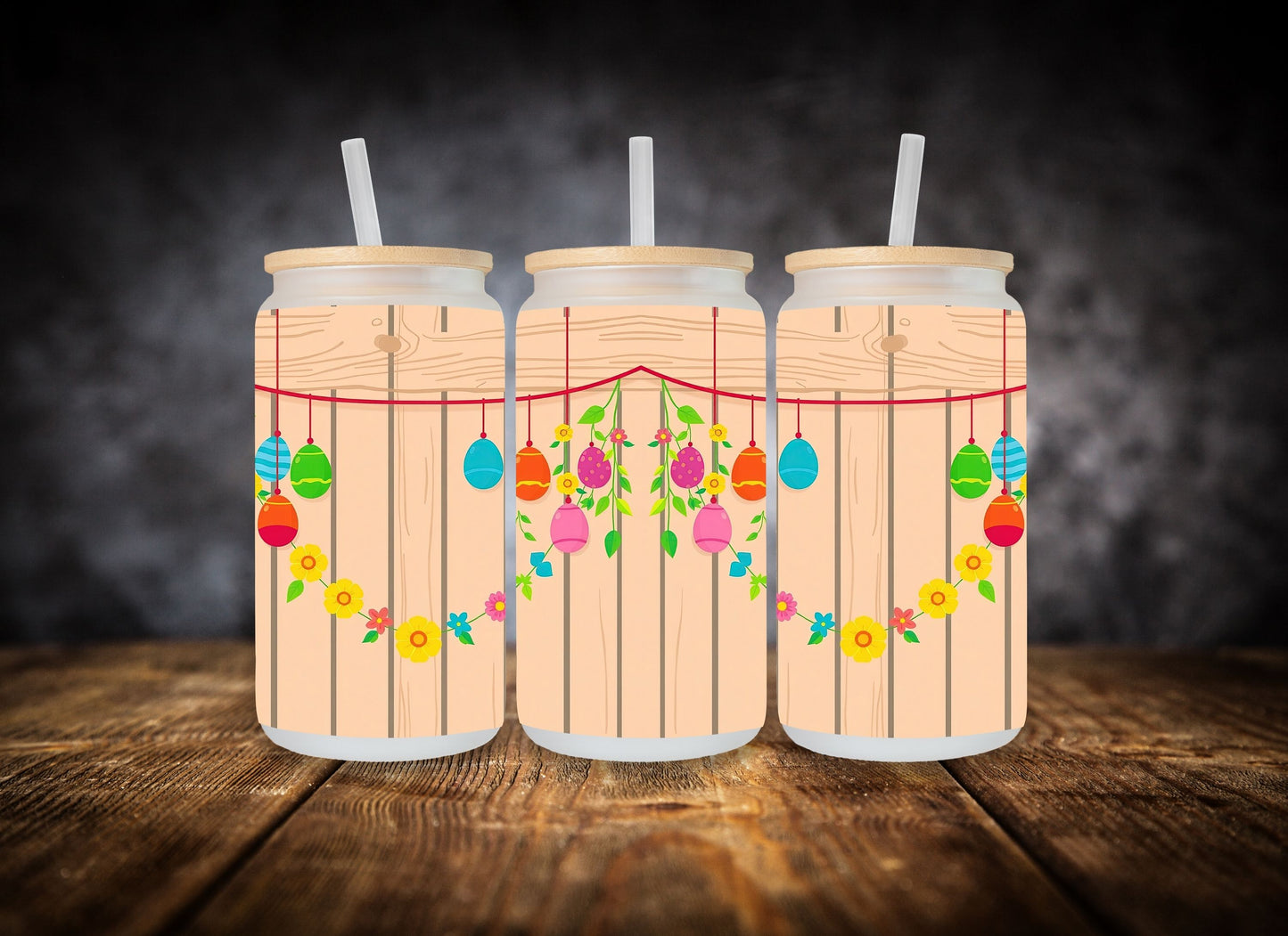 Glass Can- Easter Wood