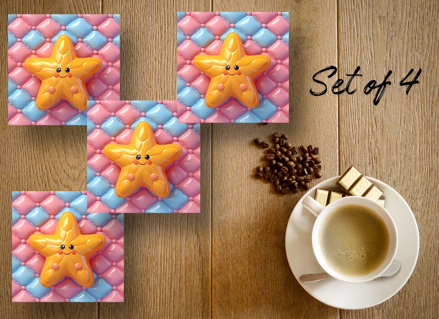 Drink Coasters- Puff Stars