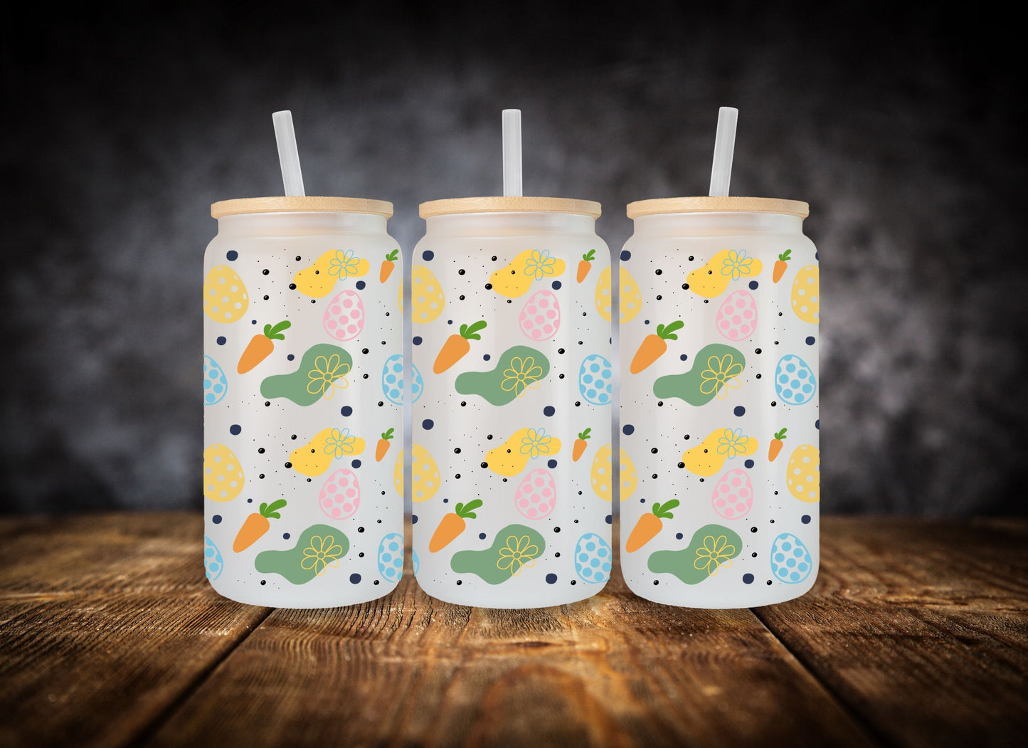 Glass Can- Easter Rabbit Eggs