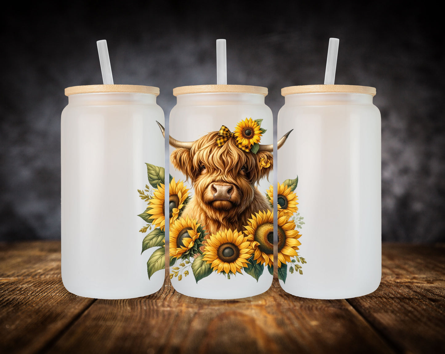 Glass Can- Highland Cow-My Brain Has Too Many Tabs Open