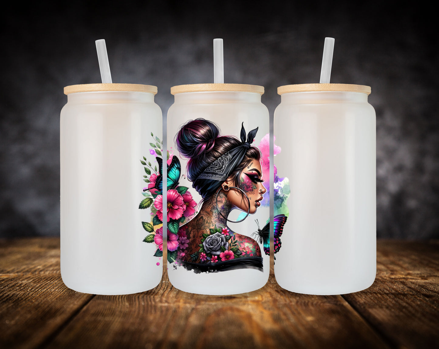 Glass Can- Girl-Black Bandana