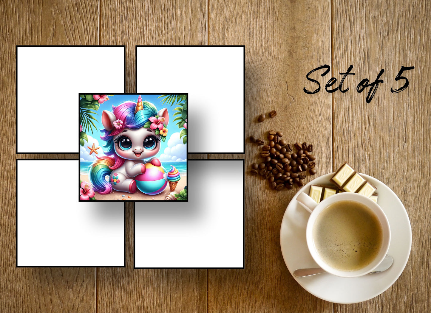Drink Coasters- Summer Unicorns