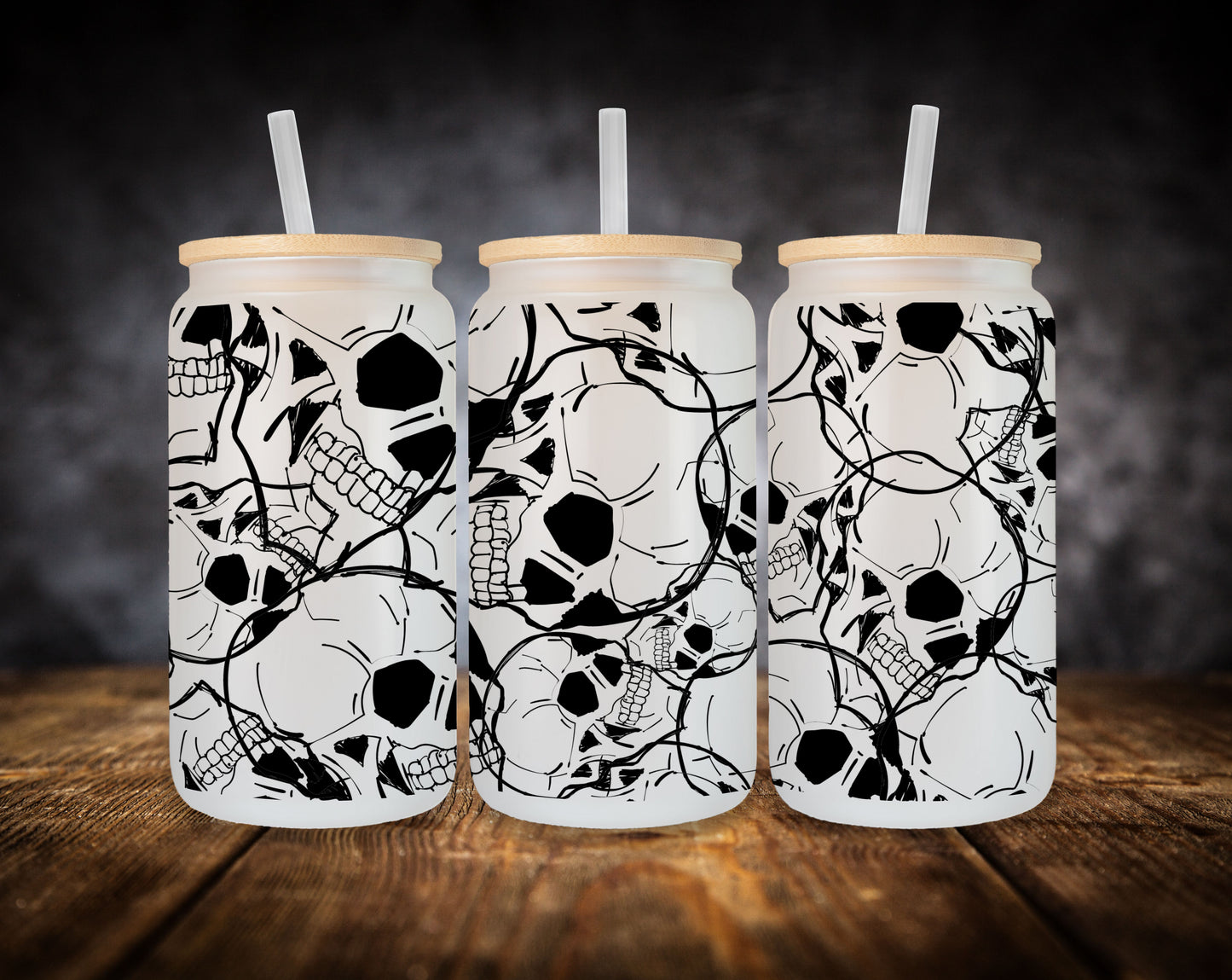 Glass Can- Skulls