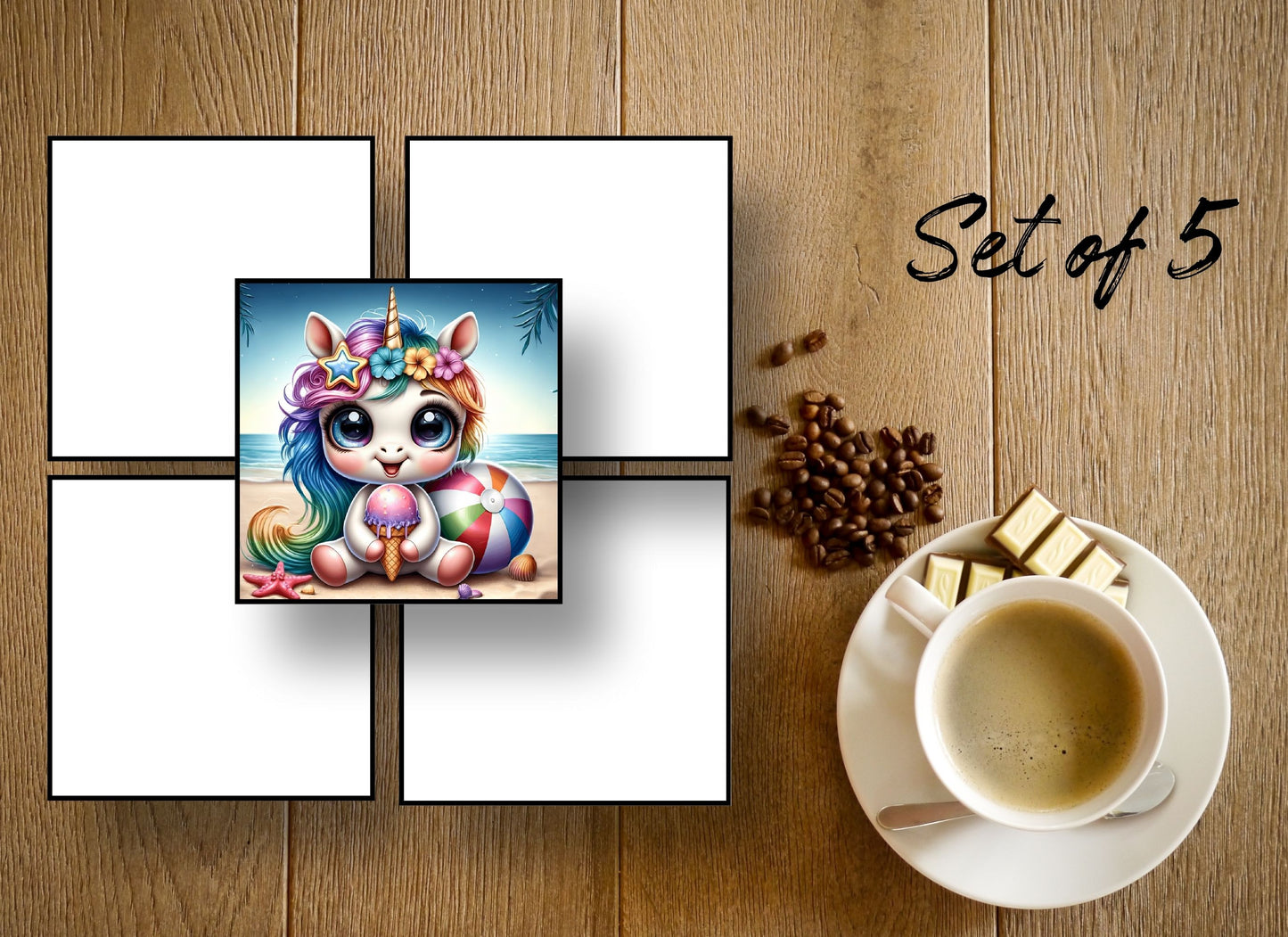 Drink Coasters- Summer Unicorns