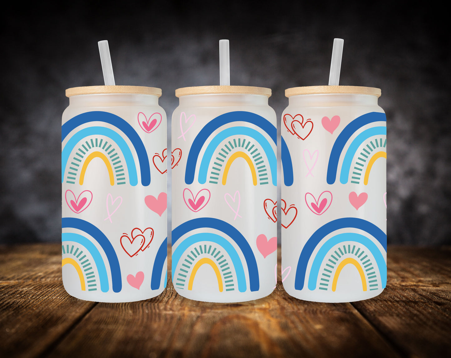 Glass Can-Boho Rainbows