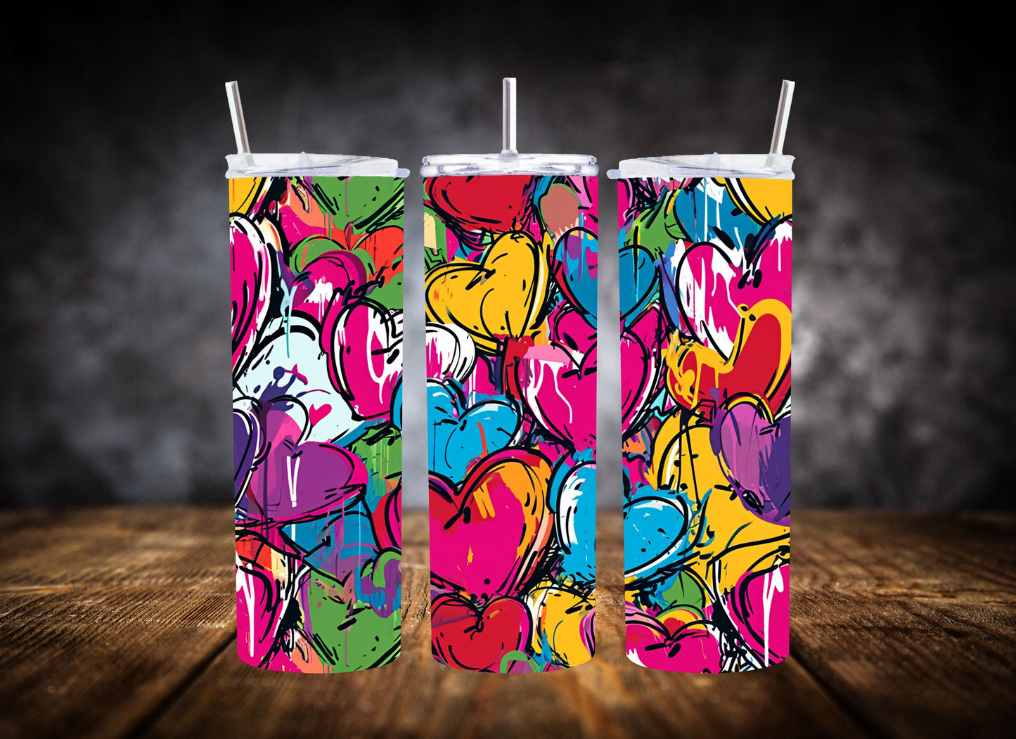 20oz Tumbler- Graffiti Hearts Collection