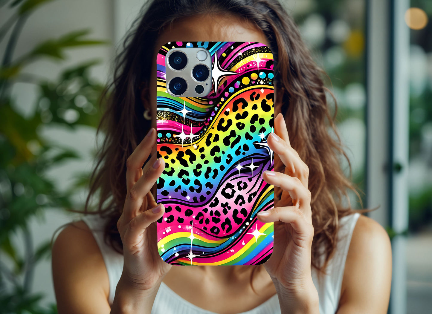 iPhone Case Colorful Rainbow Animal Print