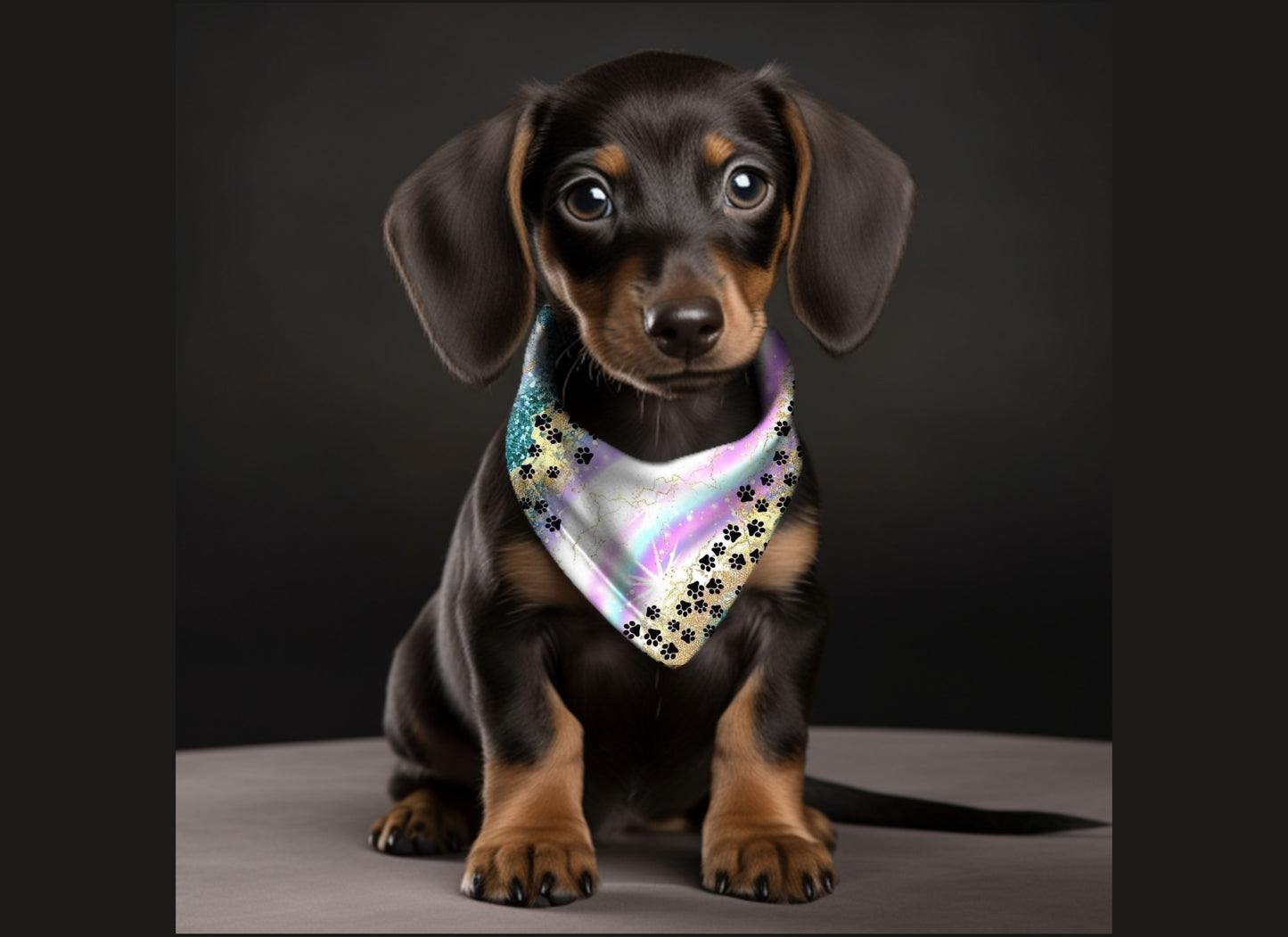 Dog Bandanas-Puppy Paws Multi