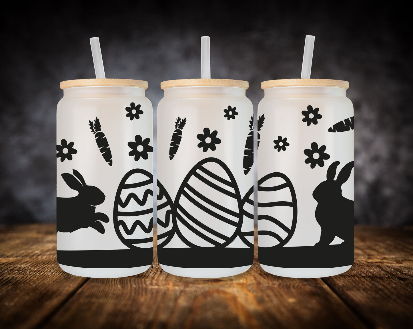 Glass Can- Easter Themed