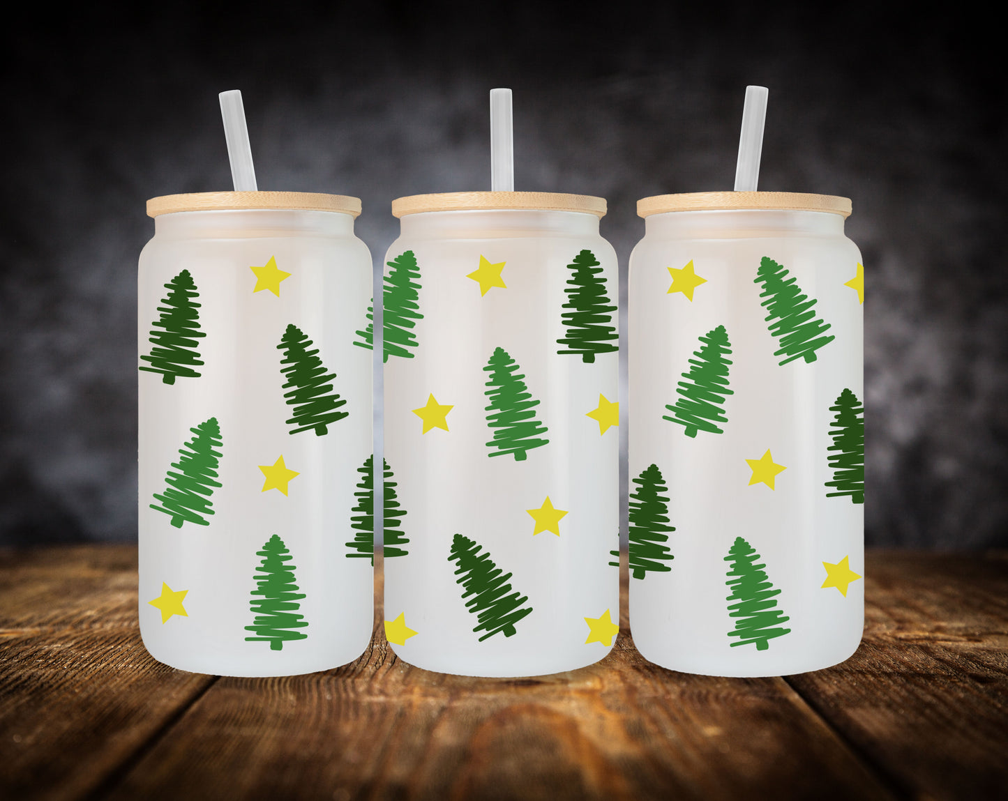 Glass Can- Christmas Designs