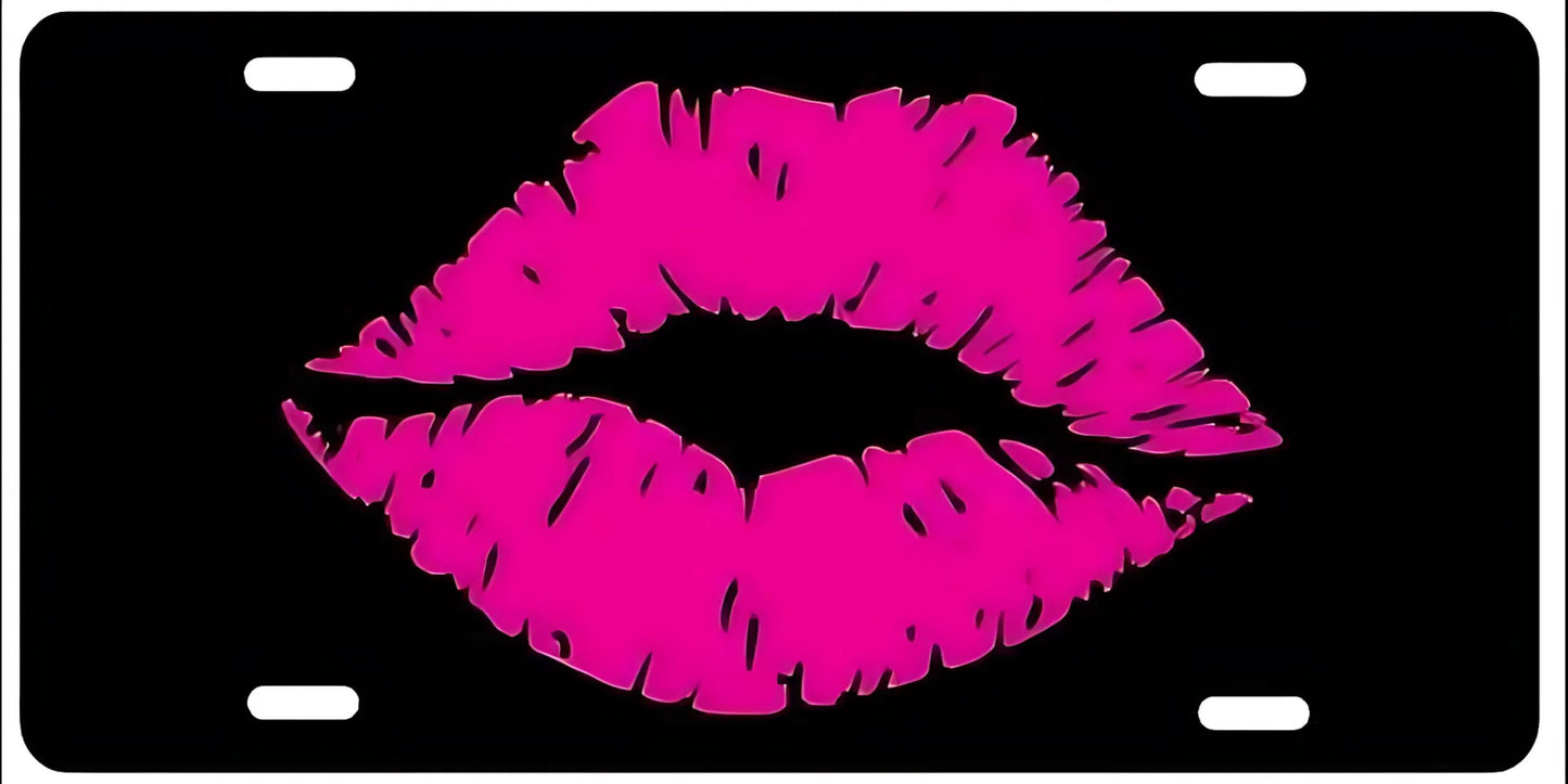 License Plate Pink Kisses