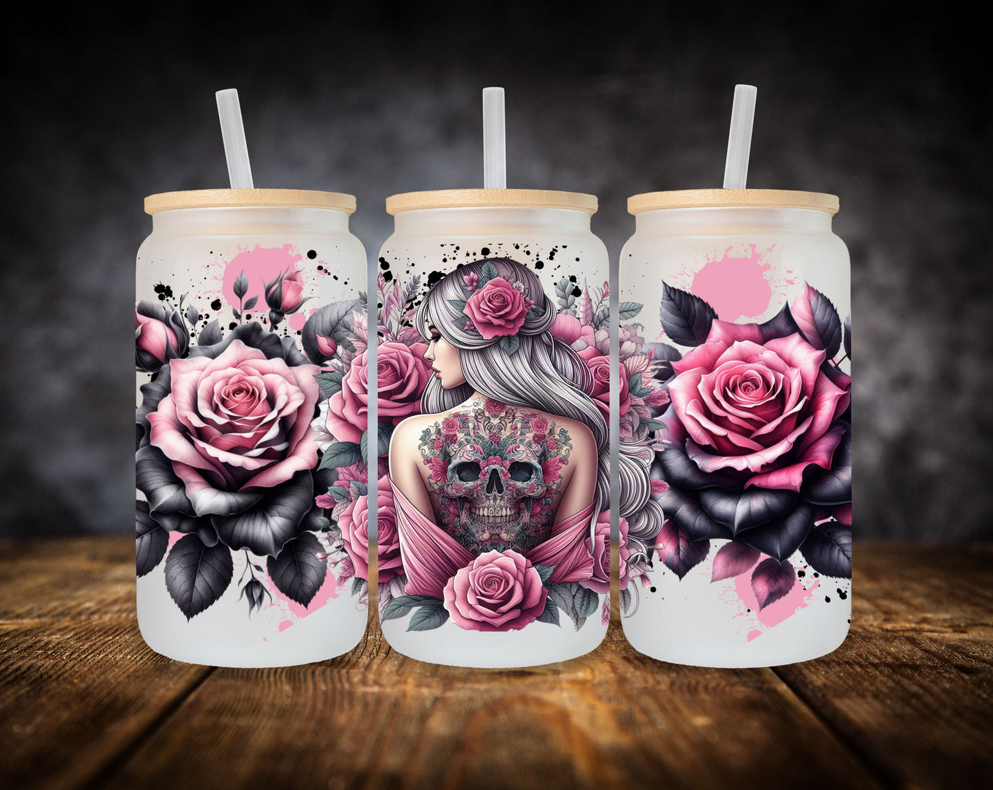 Glass Can-Girl-Back Tattoos