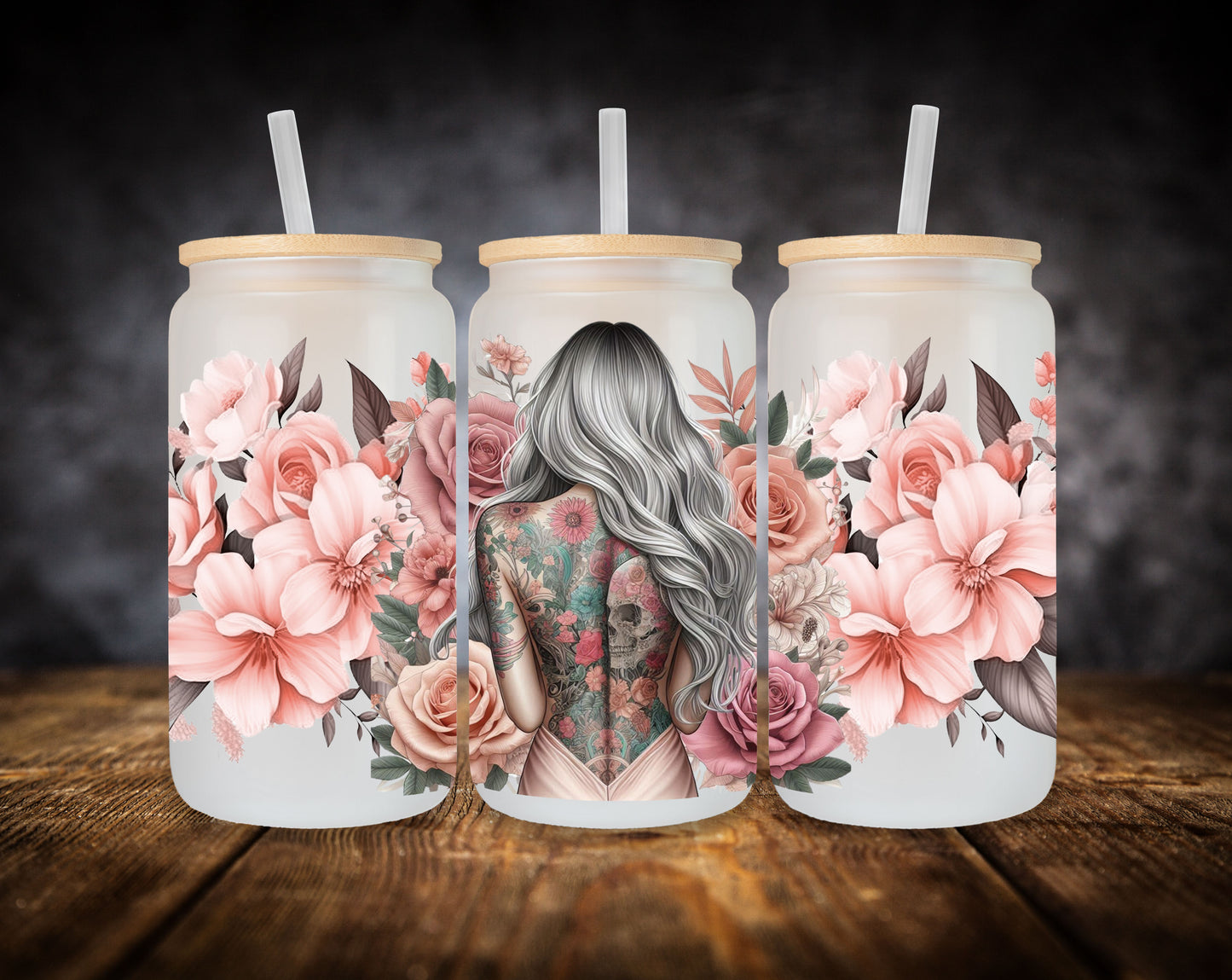 Glass Can-Girl-Back Tattoos