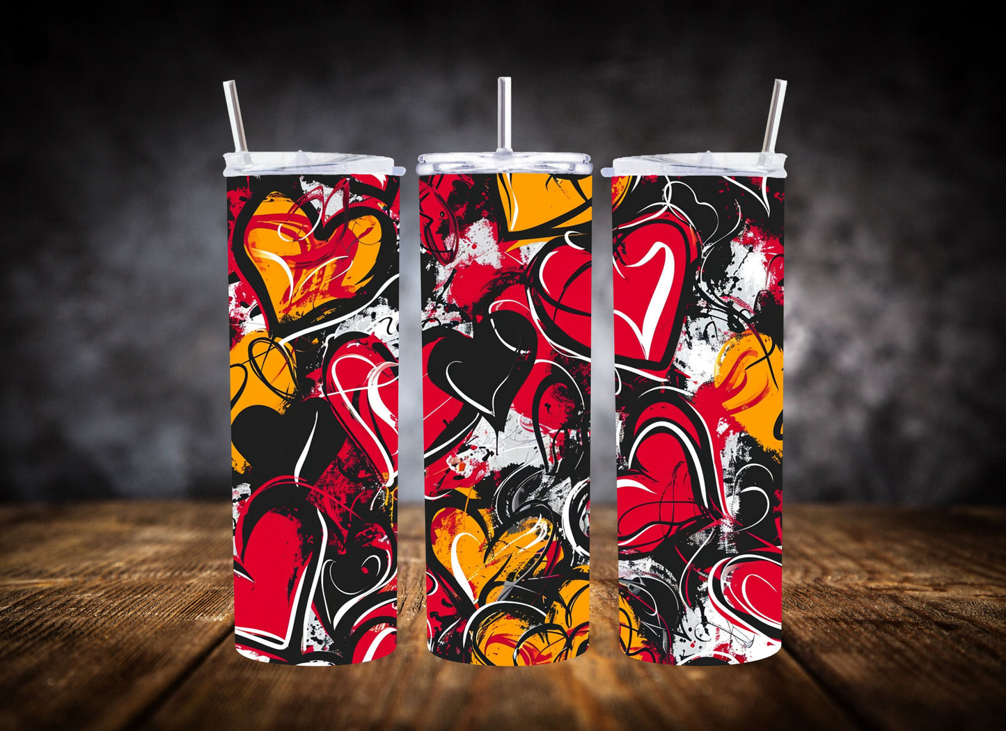 20oz Tumbler- Graffiti Hearts Collection