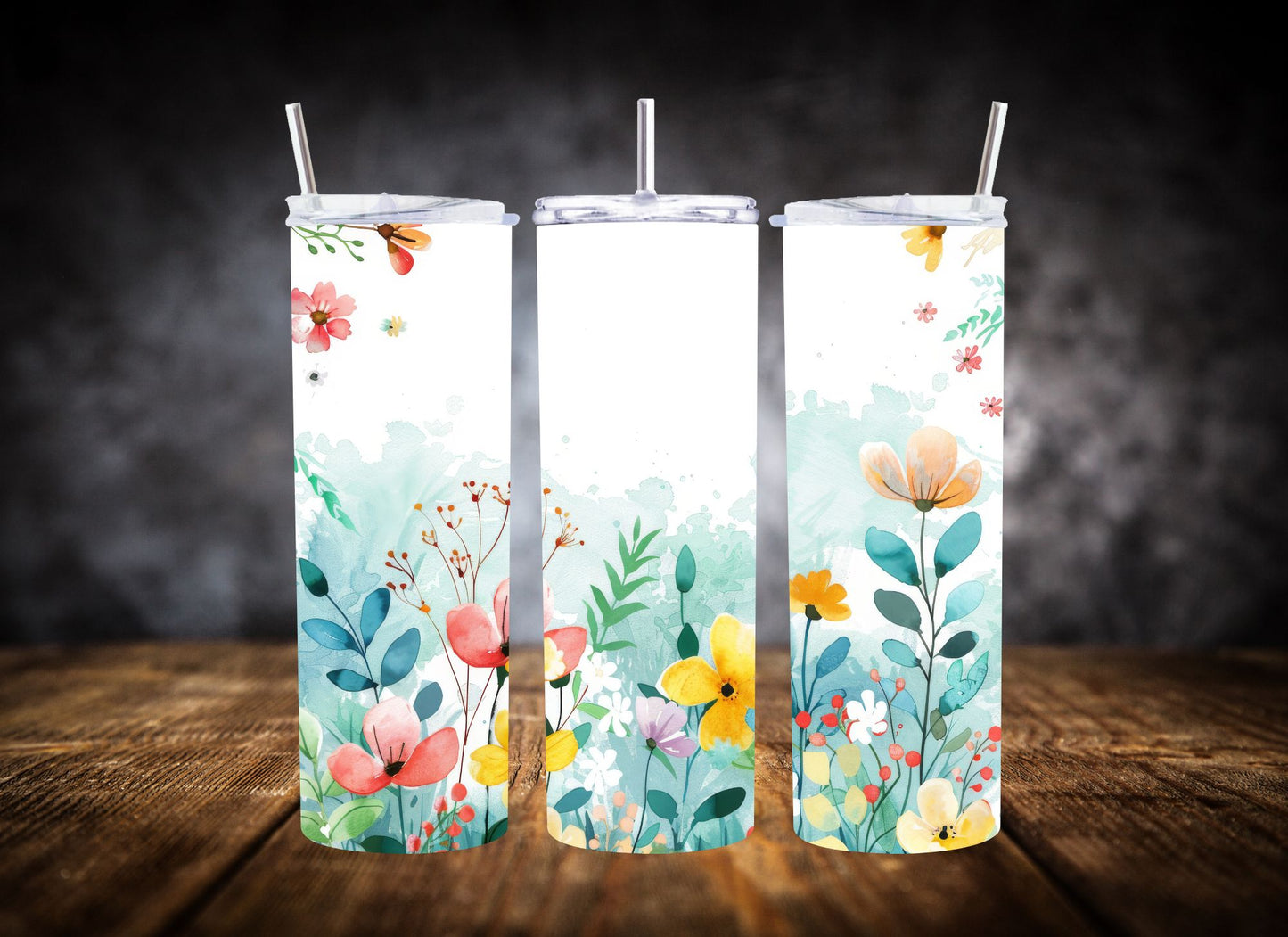 20oz Tumbler- Watercolor Spring Floral Collection