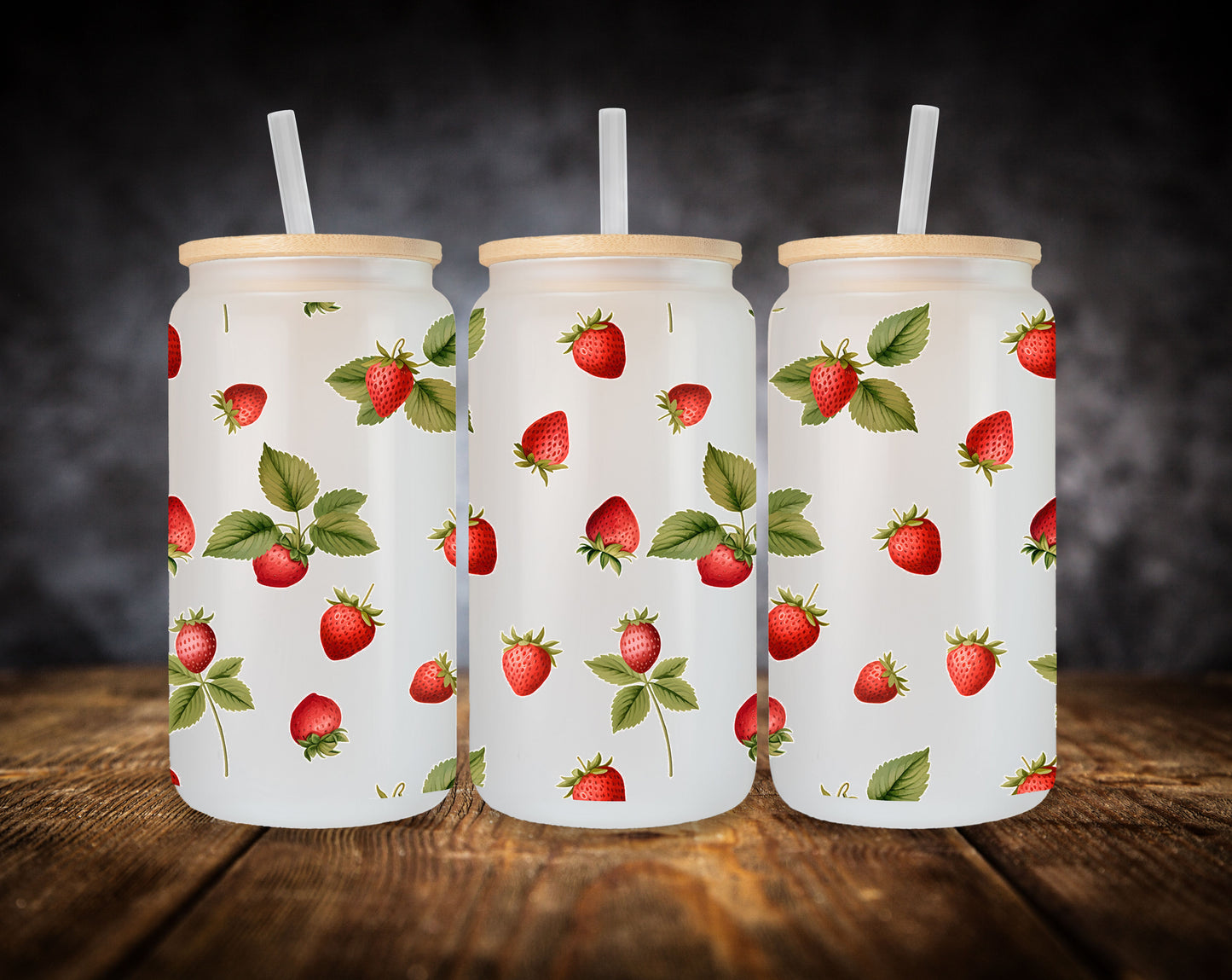 Glass Can- Strawberries