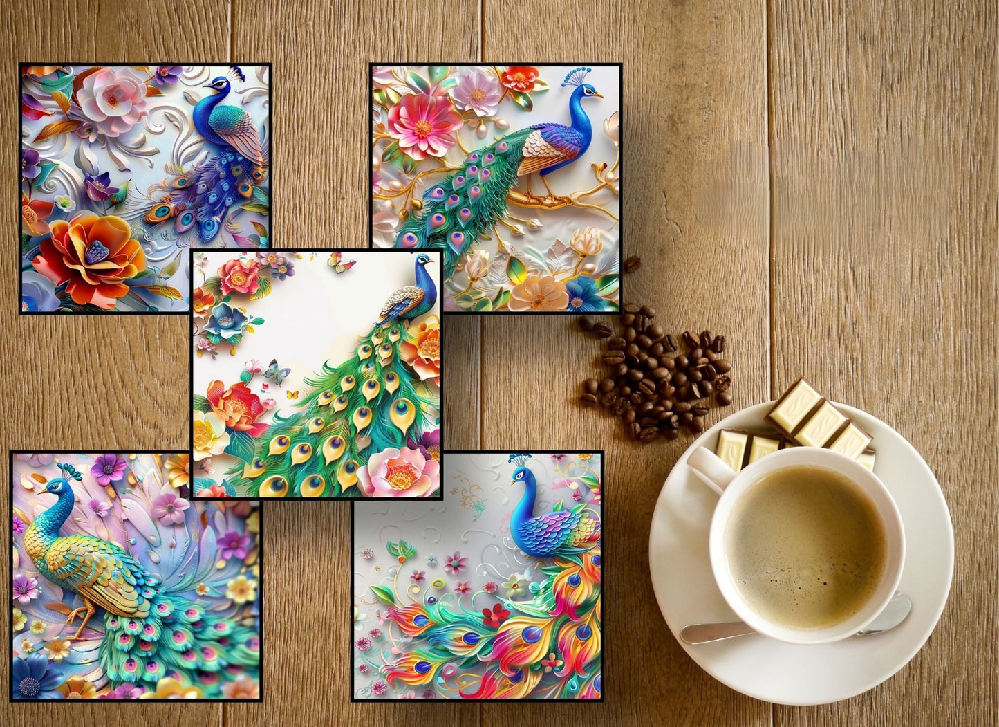 Drink Coasters-Peacocks