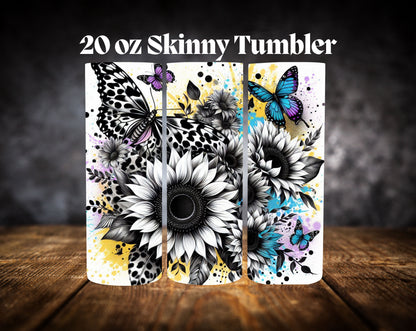 20oz Tumbler- Flower Butterfly