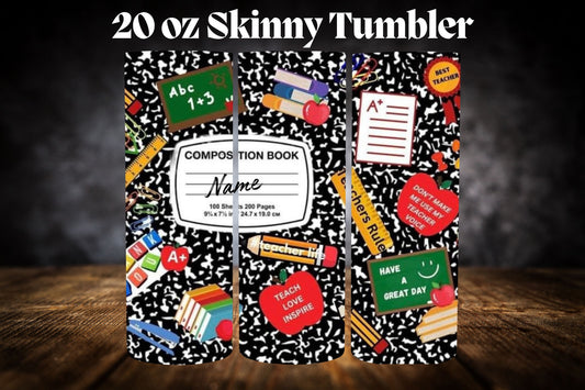 20oz Tumbler- Teacher Composition
