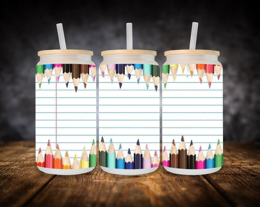 Glass Can- Teacher-Color Pencils