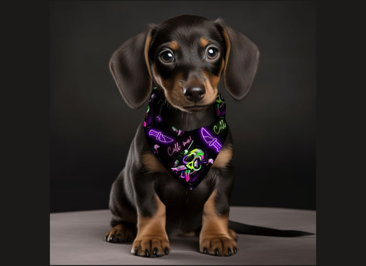 Dog Bandana-Neon Call Me Print