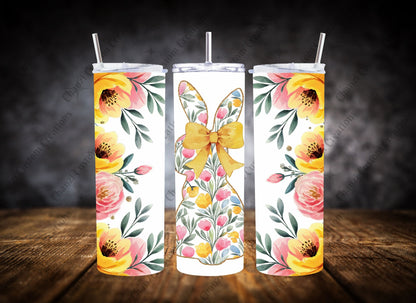20oz Tumbler  Floral Easter Bunny Set #1