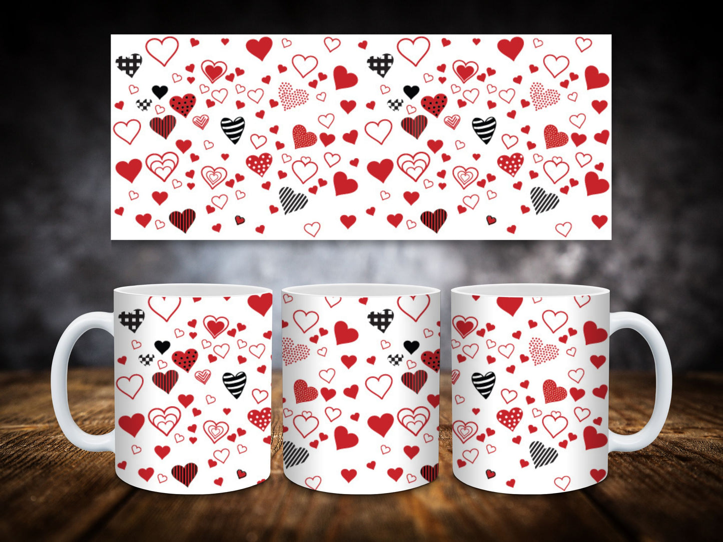 Coffee Mugs-Hearts Themed