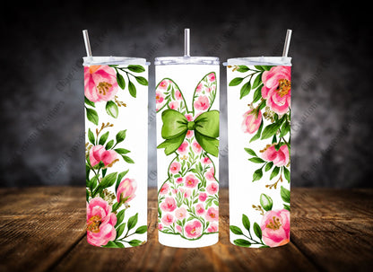 20oz Tumbler-  Floral Easter Bunny Set #2