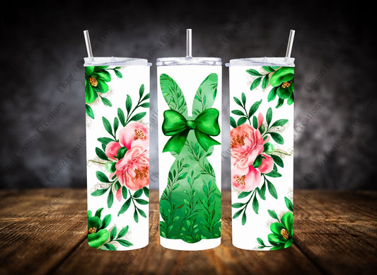 20oz Tumbler-  Floral Easter Bunny Set #2