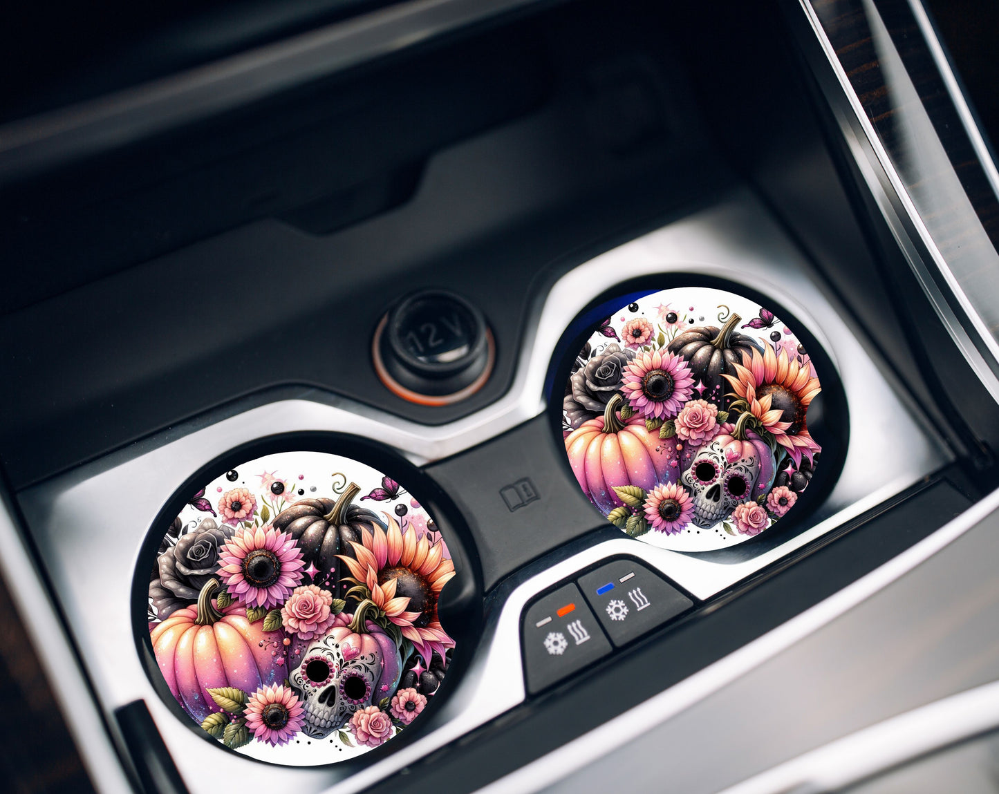 Car Coasters- Pink Pumpkins