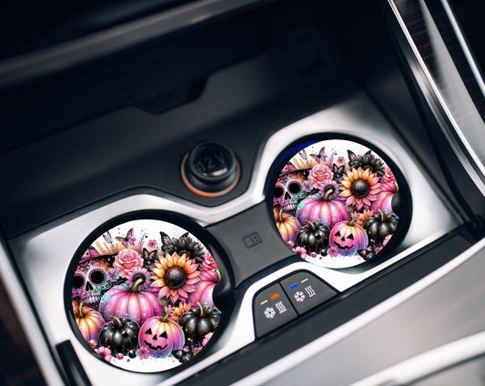 Car Coasters- Pink Pumpkins