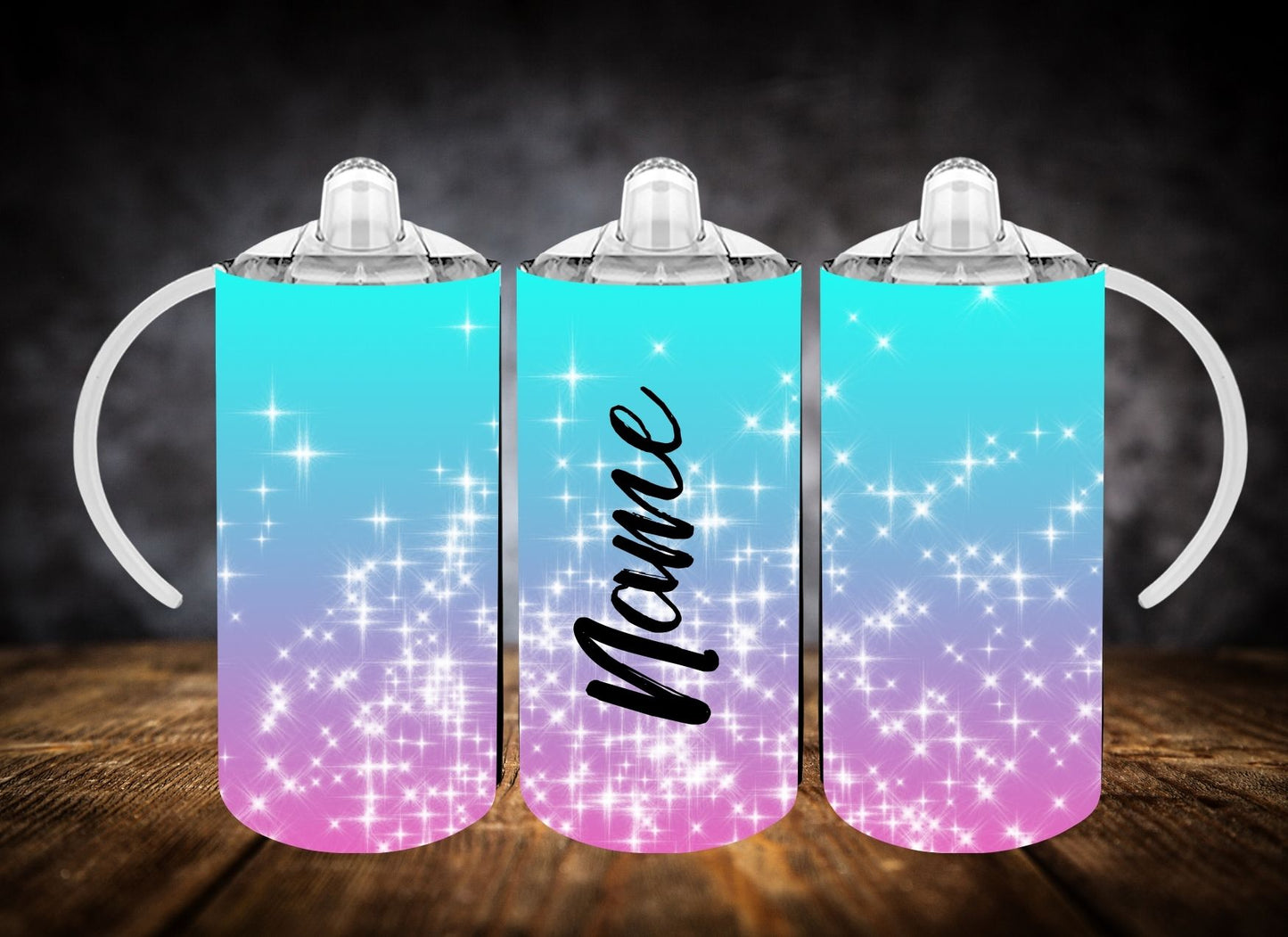 Sippy Cup- Ombre Sparkle W/Name