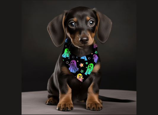 Dog Bandana-Neon Ghost Print