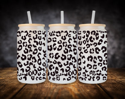 Glass Can-Leopard Print