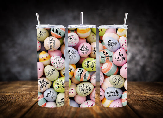20oz Tumbler Quote Easter Eggs