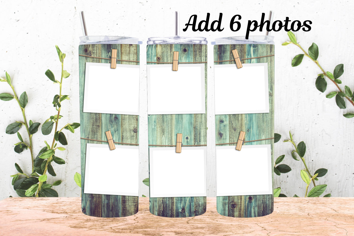 20oz Photo Tumbler Rustic Blue Wood 6
